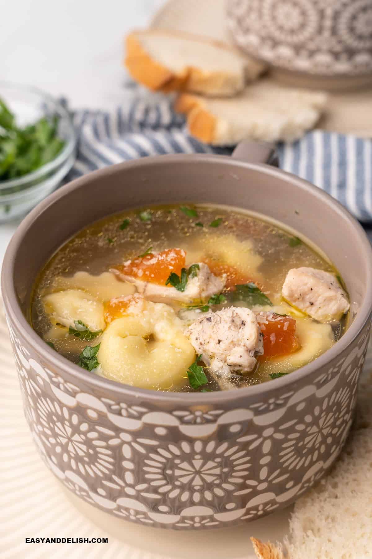 Chicken Tortellini Soup (Tortellini in Brodo) - Easy and Delish