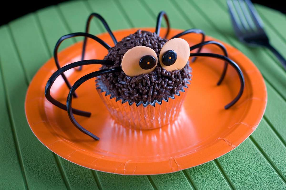 Spider cupcake for Halloween.