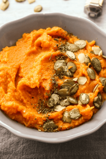 Savory Mashed Sweet Potatoes - Easy and Delish