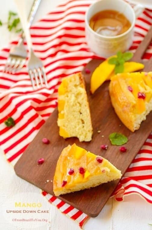 Sunshiny Mango Upside Down Cake - Easy and Delish