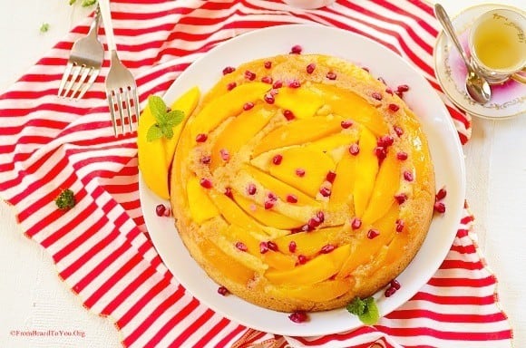 Sunshiny Mango Upside Down Cake - Easy and Delish