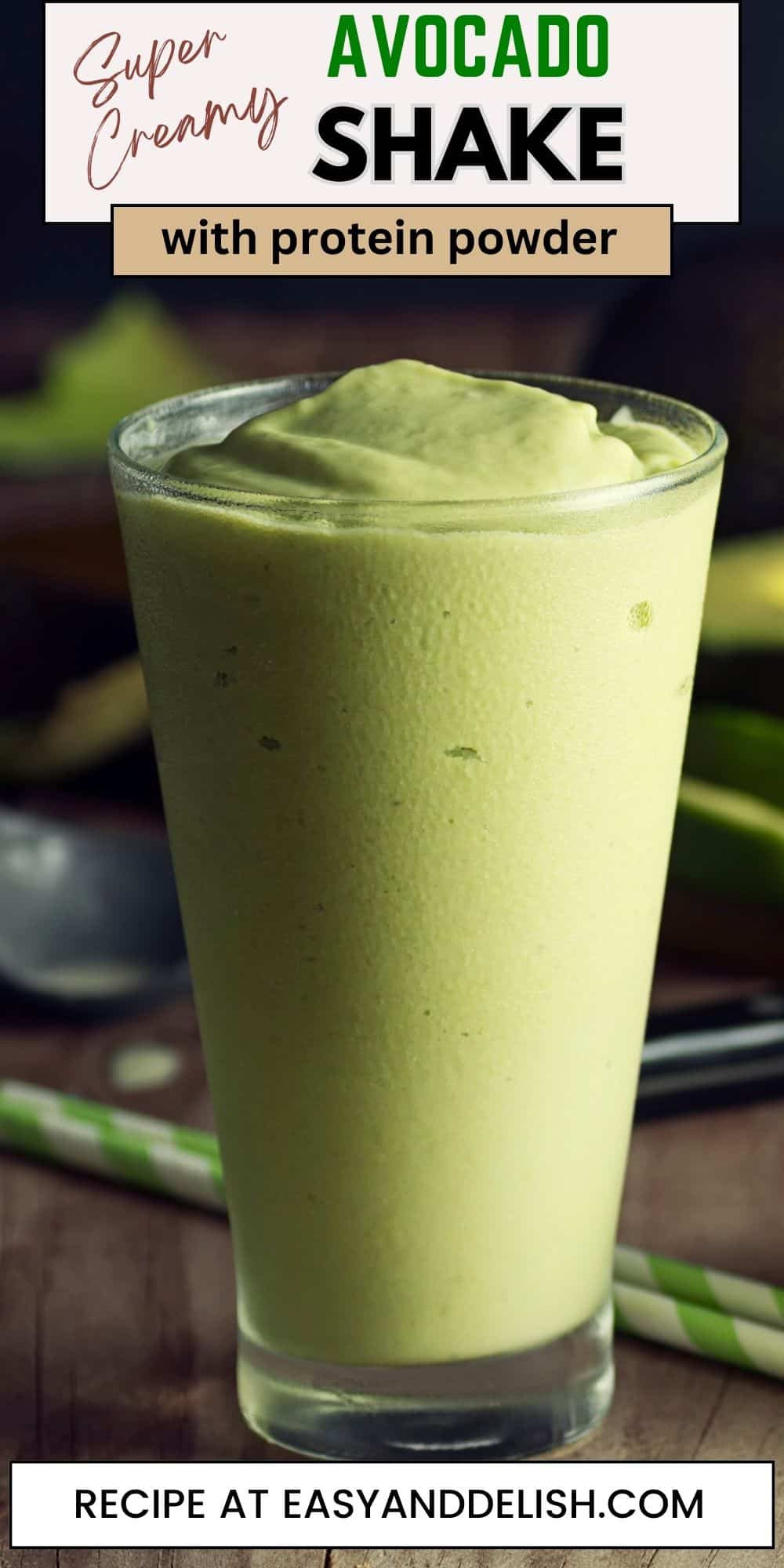 Close up of a super creamy avocado shake for weight loss.
