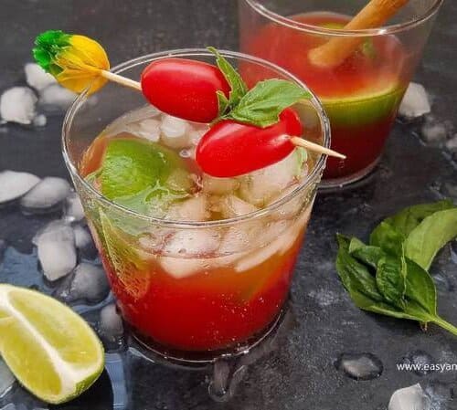 Tomato Basil Caipirinha