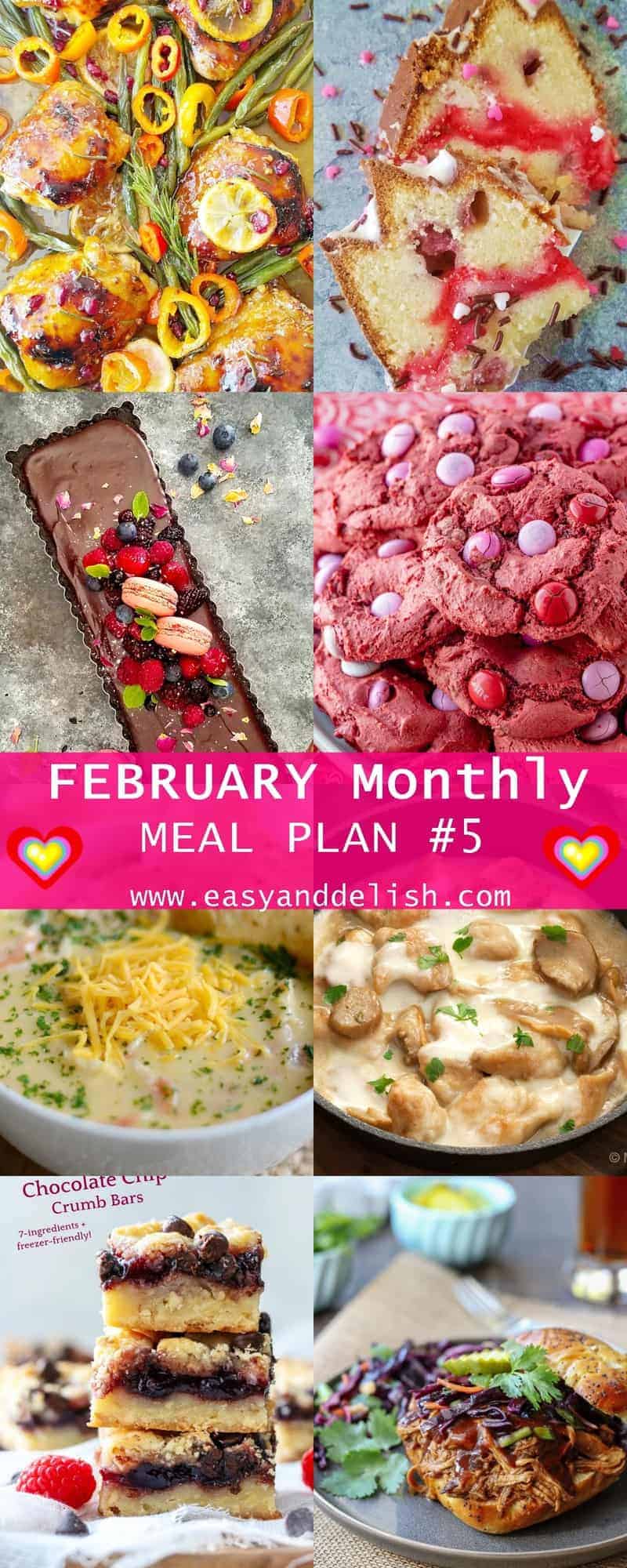 February Monthly Meal Plan 5 Easy and Delish