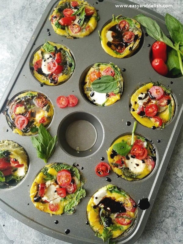 Caprese Breakfast Egg Cups - Easy and Delish