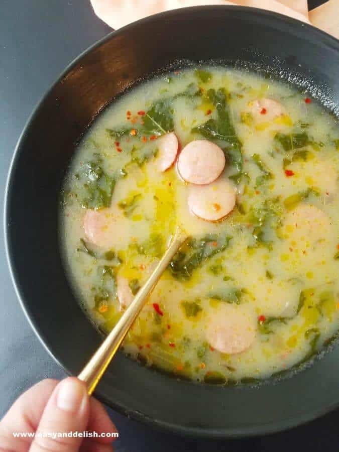 Gluten-Free Portuguese Kale Soup (Caldo Verde) - Easy and Delish