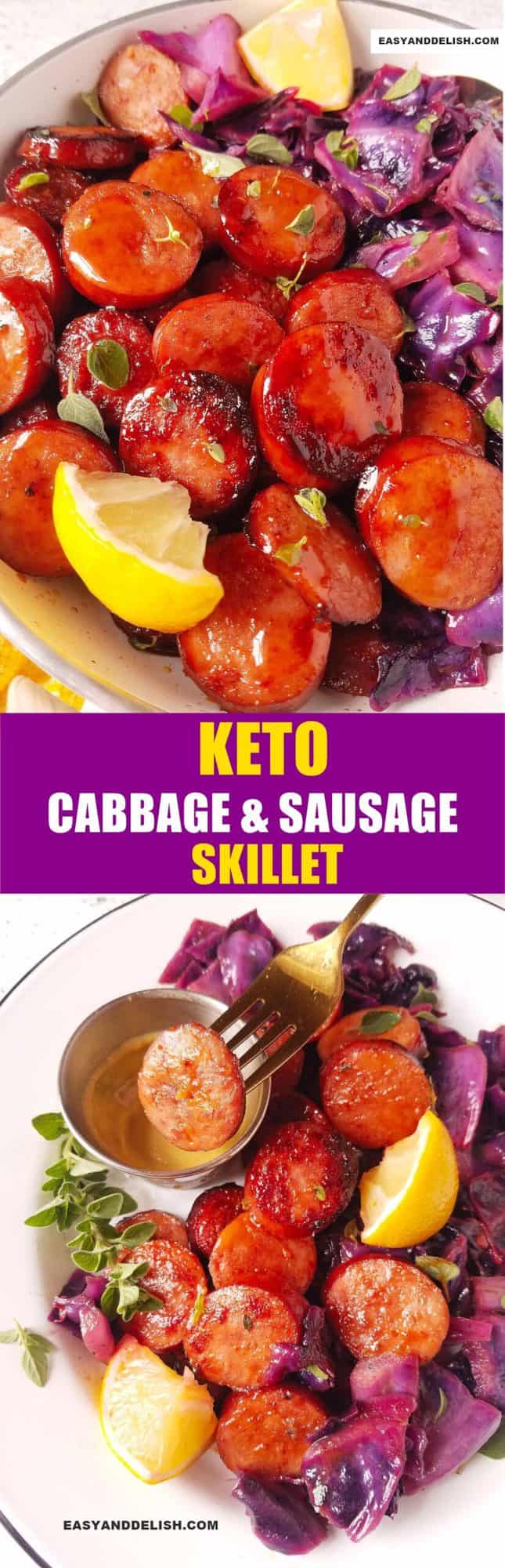 Cabbage and Smoked Sausage (Keto/One Pan) - Easy and Delish