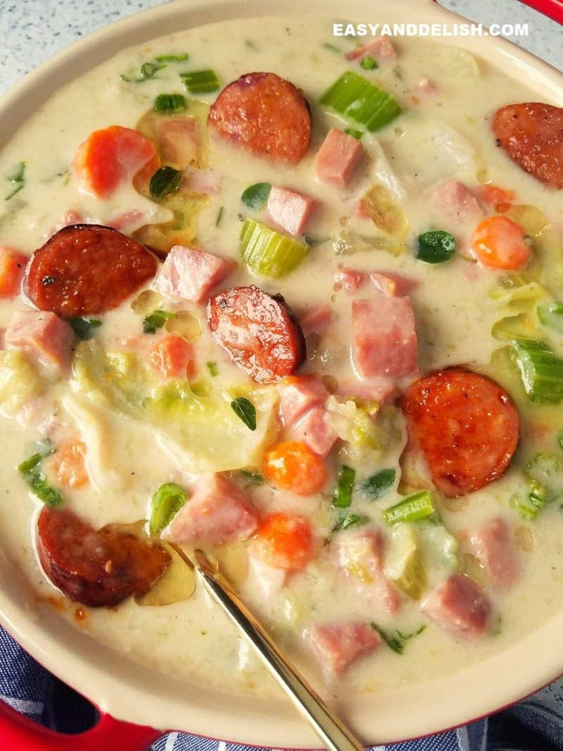 Creamy Ham and Cabbage Soup Recipe (Keto) - Easy and Delish