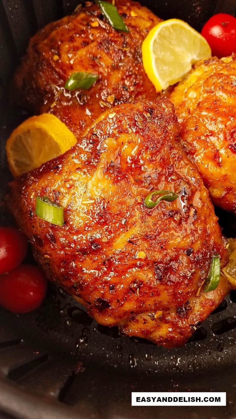 Air Fryer Chicken Thighs (Bone-in and Boneless) - Easy and Delish
