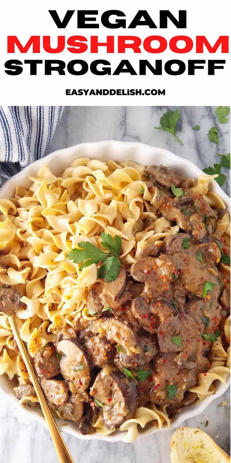 Vegan Mushroom Stroganoff (Keto/Instant Pot) - Easy and Delish