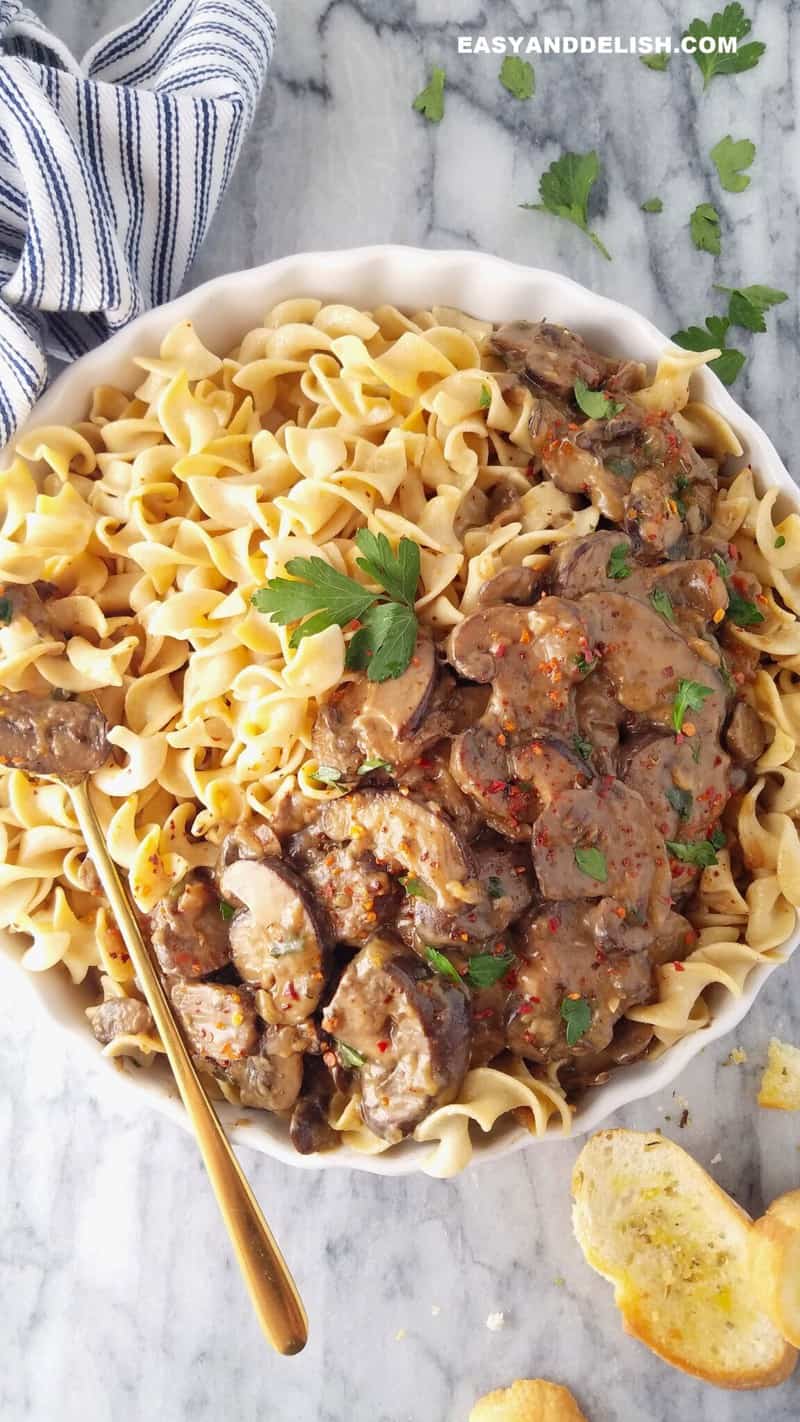 Vegan Mushroom Stroganoff (Keto/Instant Pot) - Easy and Delish