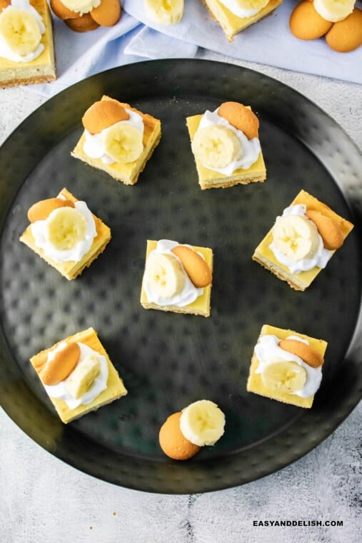 Banana Pudding Cheesecake Bars - Easy and Delish