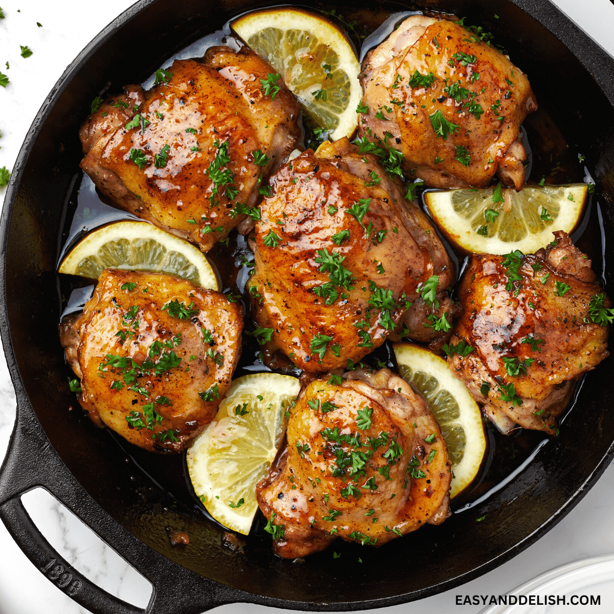 Honey-Butter-Grilled Chicken Thighs with Parsley Sauce Recipe