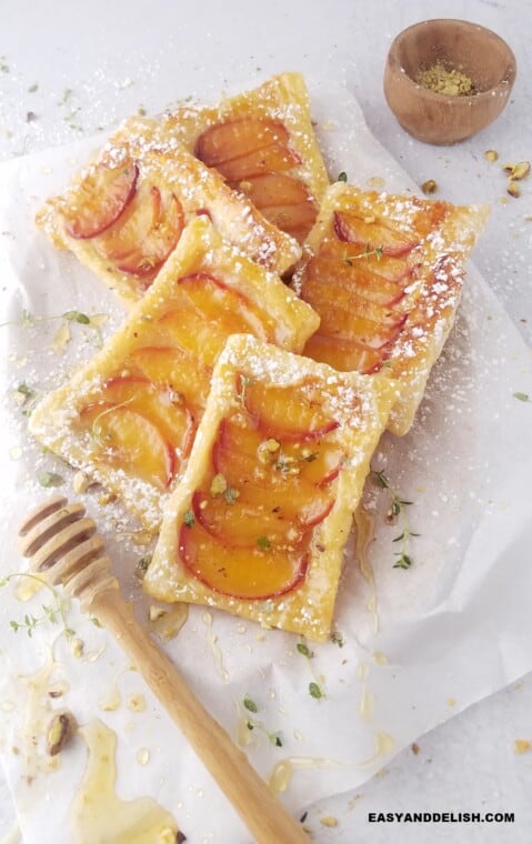 Peach Puff Pastry Tart - Easy and Delish